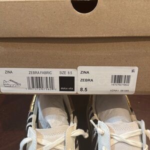 Dolce Vita Zina Zebra Sneakers with Gold Detail